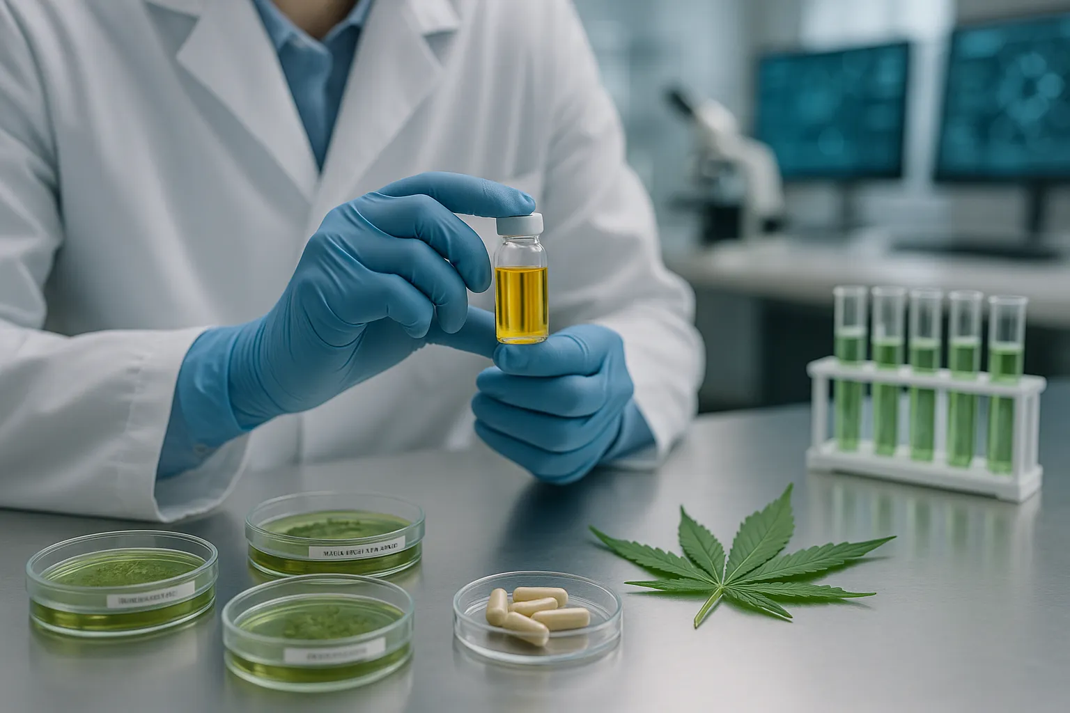 Medical cannabis research illustration