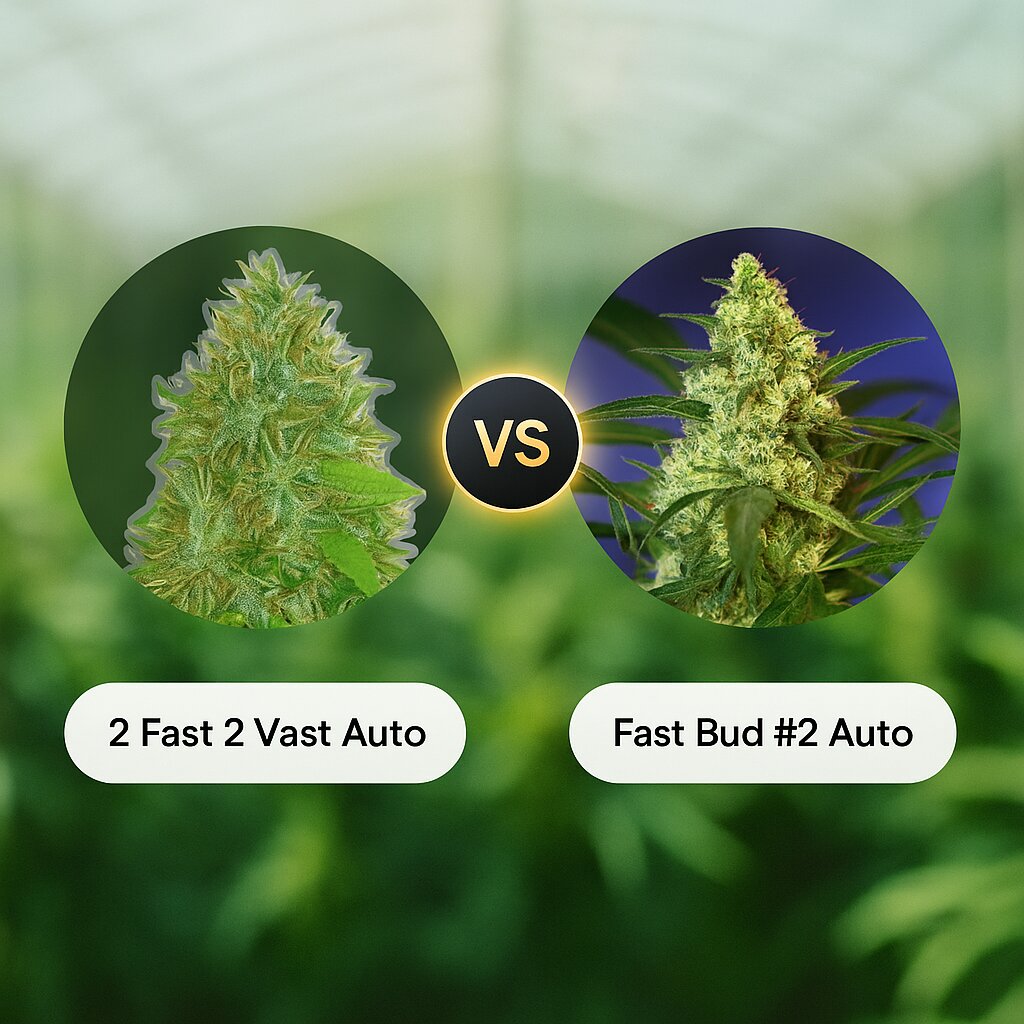 2 Fast 2 Vast Auto (Heavyweight Seeds) vs Fast Bud #2 Auto (Sweet Seeds) cannabis seeds comparison