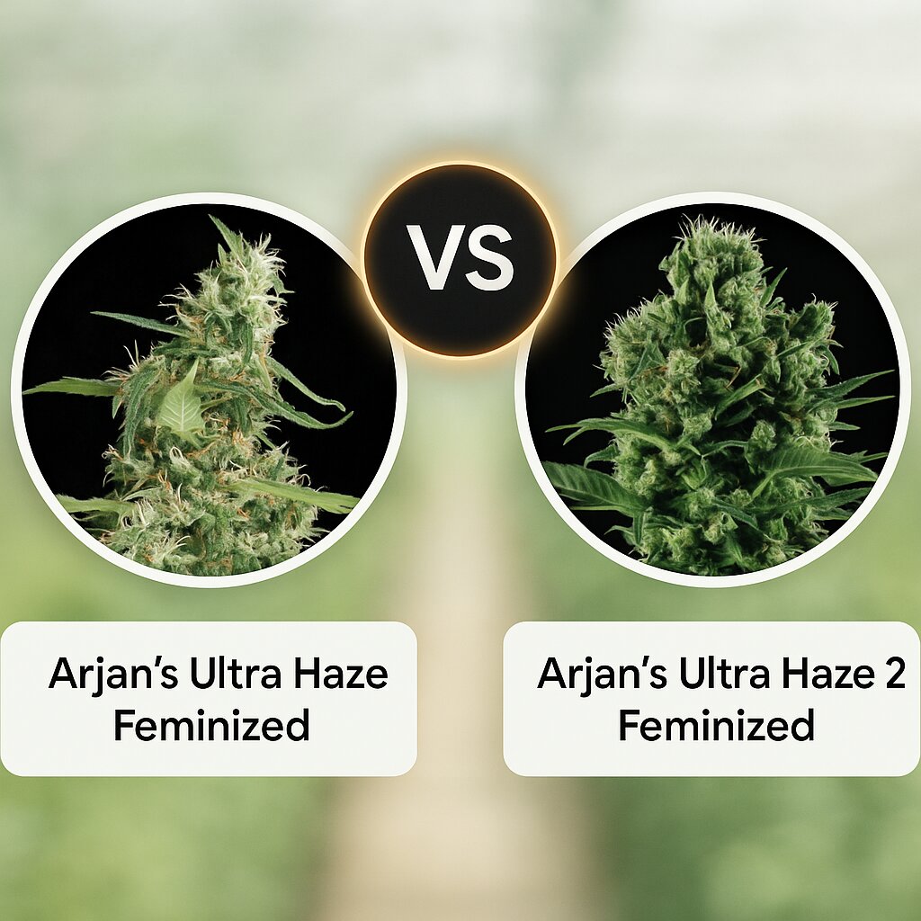 Arjan's Ultra Haze (Greenhouse Seed Co) vs Arjan's Ultra Haze 2 (Greenhouse Seed Co) cannabis seeds comparison