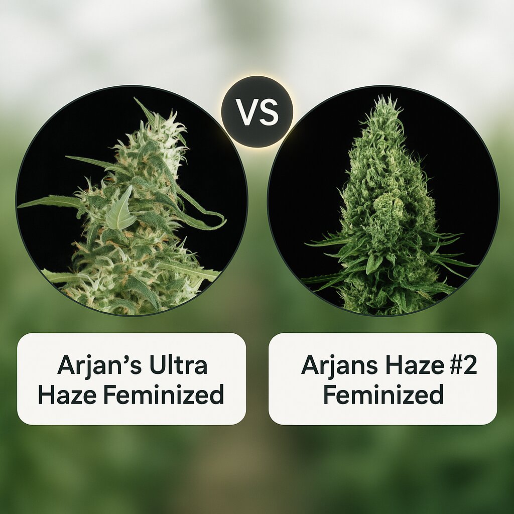Arjan's Ultra Haze (Greenhouse Seed Co) vs Arjans Haze #2 (Greenhouse Seed Co) cannabis seeds comparison