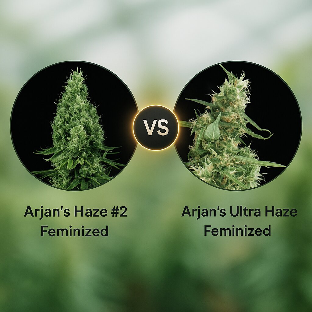 Arjans Haze #2 (Greenhouse Seed Co) vs Arjan's Ultra Haze (Greenhouse Seed Co) cannabis seeds comparison
