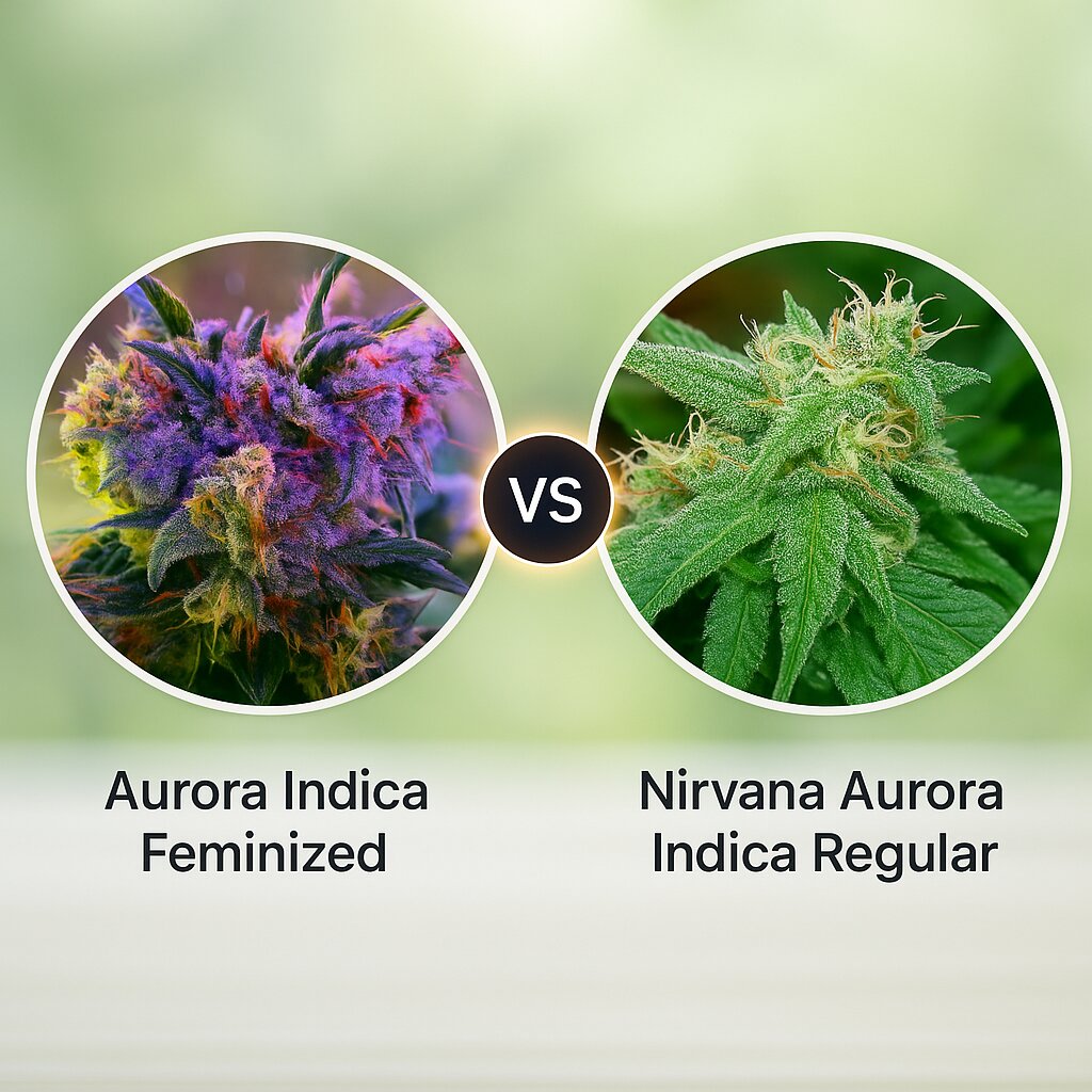 Aurora Indica (Nirvana Seeds) vs Nirvana Aurora Indica (Nirvana Seeds) cannabis seeds comparison