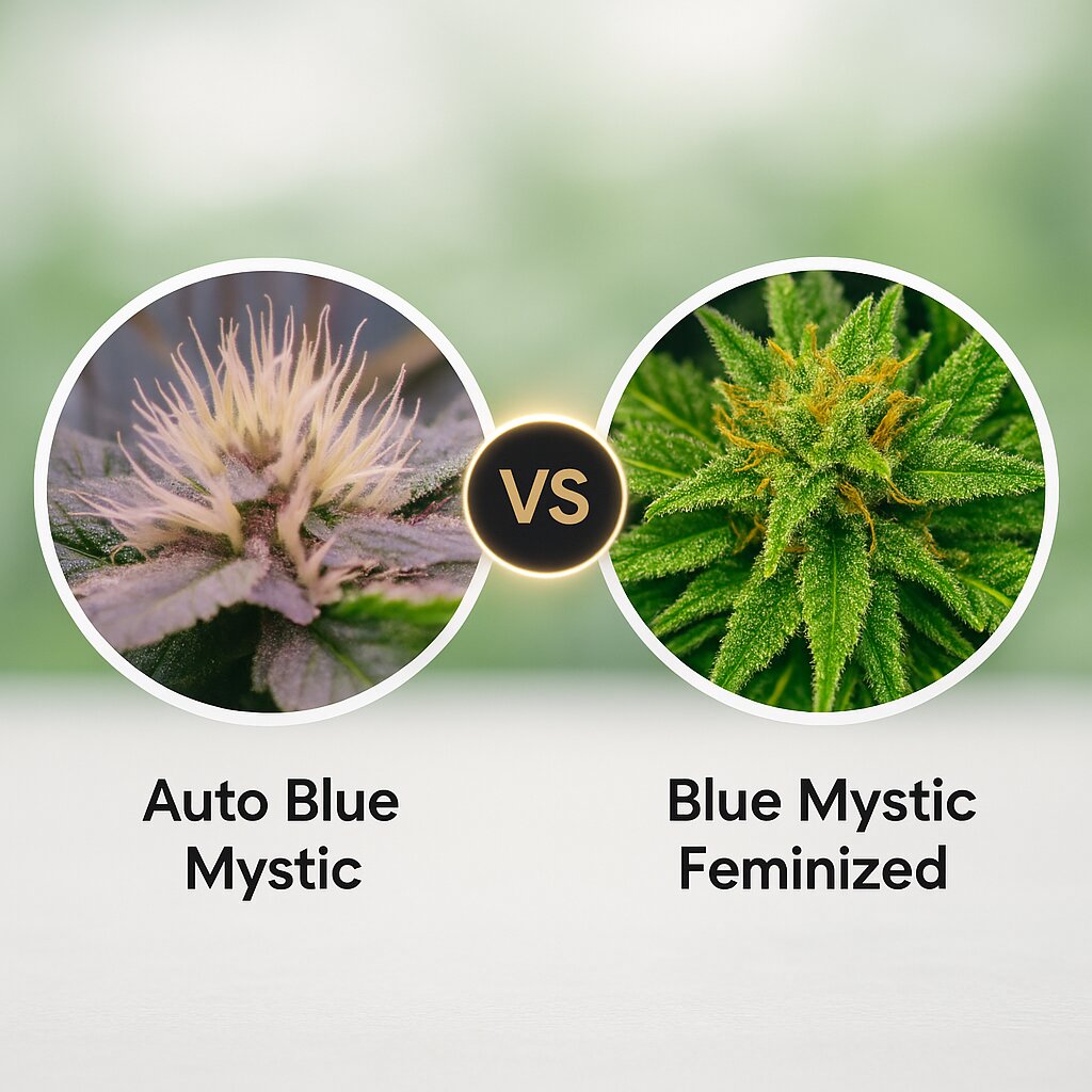 Auto Blue Mystic (Nirvana Seeds) vs Blue Mystic (Nirvana Seeds) cannabis seeds comparison