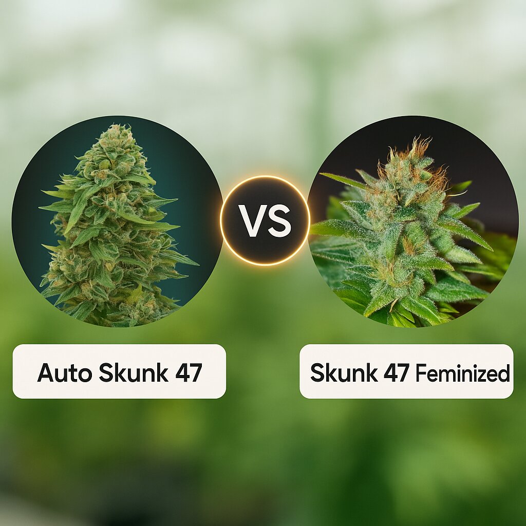 Auto Skunk 47 (Advanced Seeds) vs Skunk 47 (World of Seeds) cannabis seeds comparison