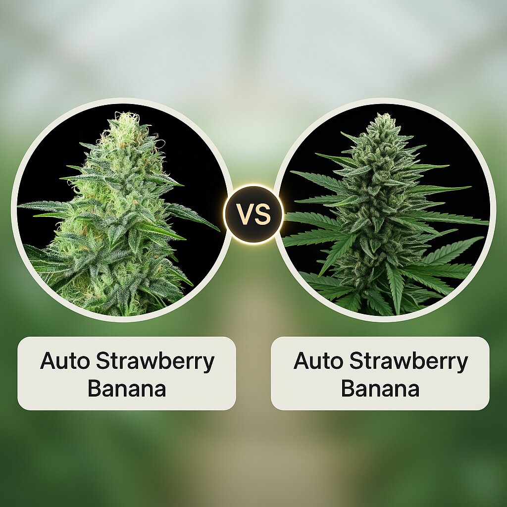 Auto Strawberry Banana (Anesia Seeds) vs Auto Strawberry Banana (DNA Genetics) cannabis seeds comparison