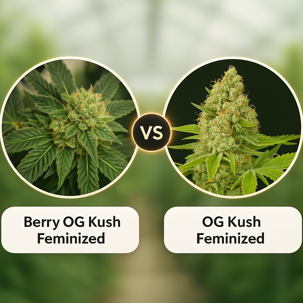 Berry OG Kush (z710 Genetics) vs OG Kush (DinaFem Seeds) cannabis seeds comparison