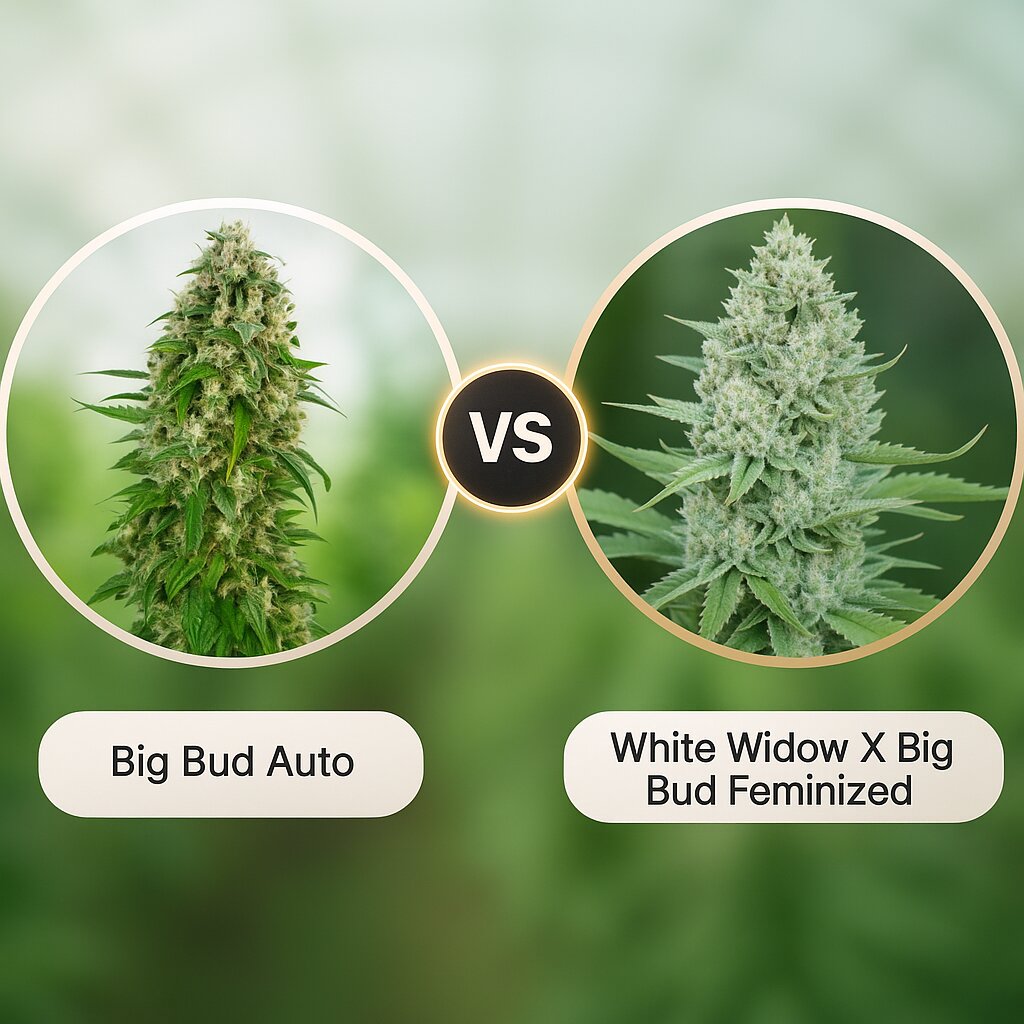 Big Bud Auto (Sensi Seeds) vs White Widow X Big Bud (Female Seeds) cannabis seeds comparison