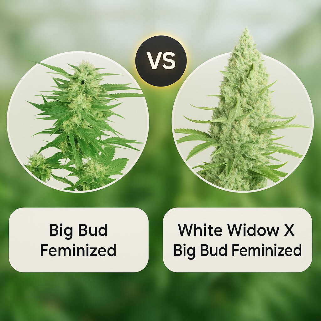 Big Bud (Sensi Seeds) vs White Widow X Big Bud (Female Seeds) cannabis seeds comparison