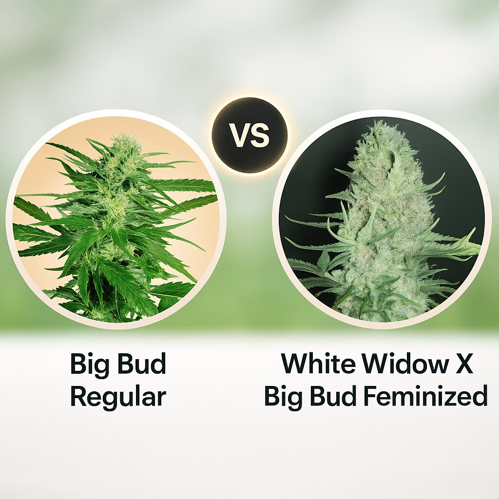 Big Bud (Sensi Seeds) vs White Widow X Big Bud (Female Seeds) cannabis seeds comparison