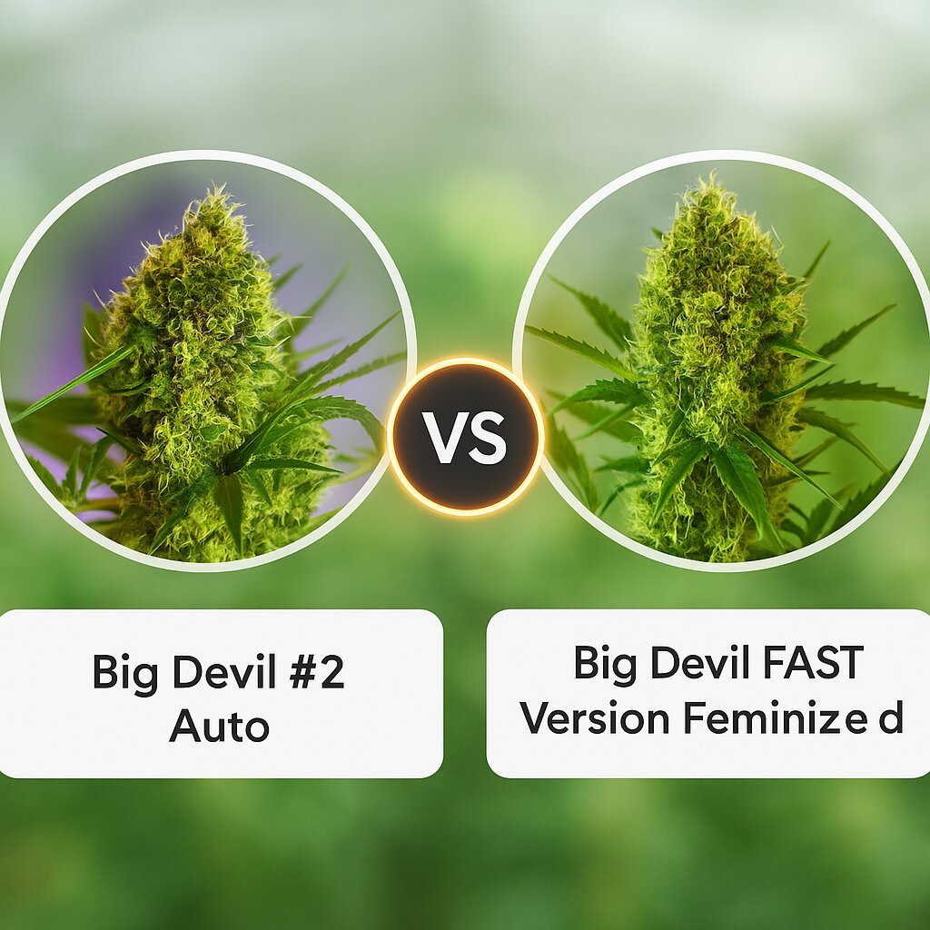 Big Devil #2 (Sweet Seeds) vs Big Devil FAST Version (Sweet Seeds) cannabis seeds comparison