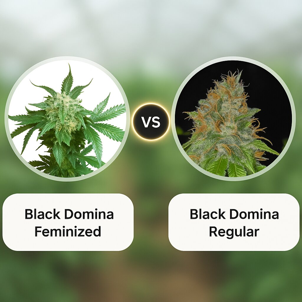 Black Domina (Sensi Seeds) vs Black Domina (Sensi Seeds) cannabis seeds comparison