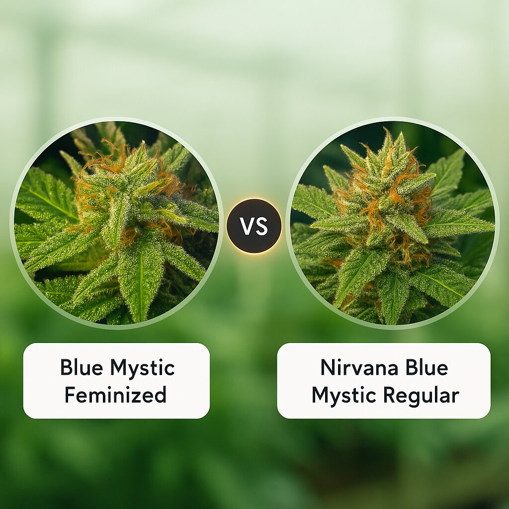 Blue Mystic (Nirvana Seeds) vs Nirvana Blue Mystic (Nirvana Seeds) cannabis seeds comparison