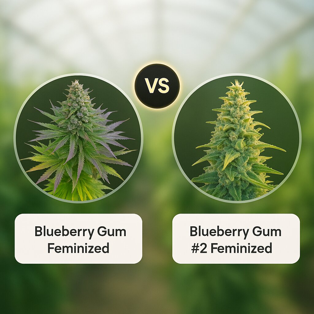 Blueberry Gum (G13 Labs) vs Blueberry Gum #2 (G13 Labs) cannabis seeds comparison