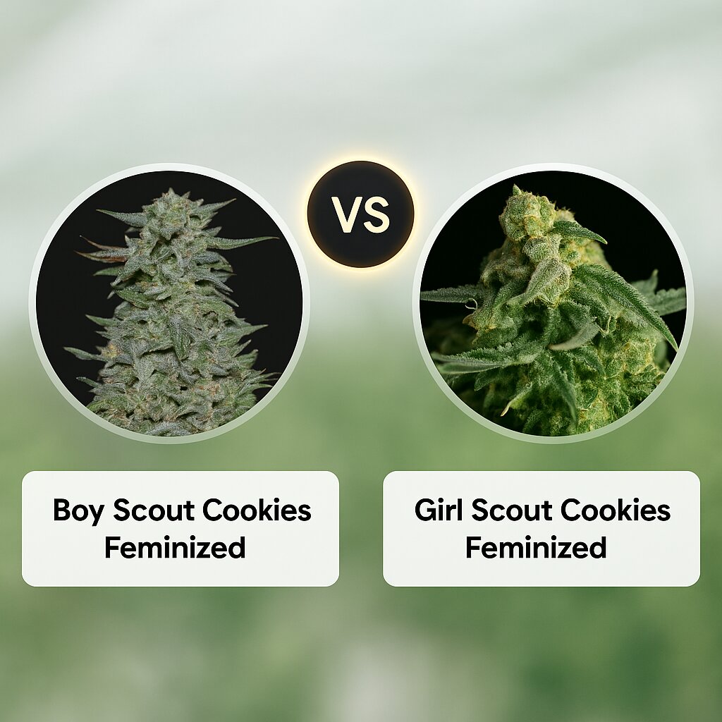 Boy Scout Cookies (Kalashnikov Seeds) vs Girl Scout Cookies (Tyrol Seeds) cannabis seeds comparison