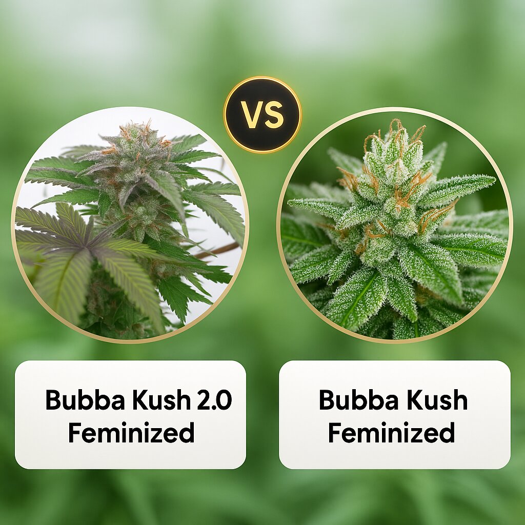 Bubba Kush 2.0 (Humboldt Seed Organization) vs Bubba Kush (Humboldt Seed Organization) cannabis seeds comparison