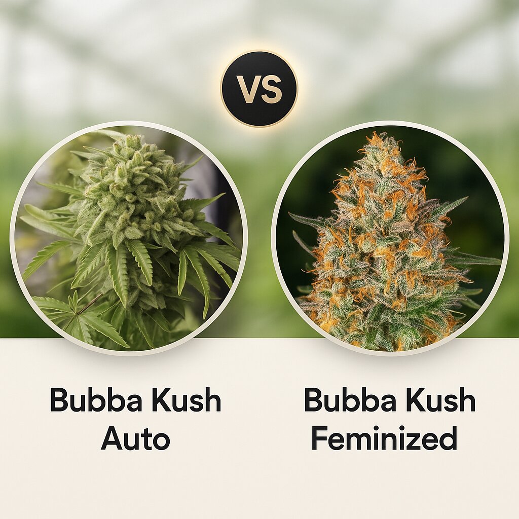 Bubba Kush Auto (Humboldt Seed Organization) vs Bubba Kush (Barneys Farm) cannabis seeds comparison