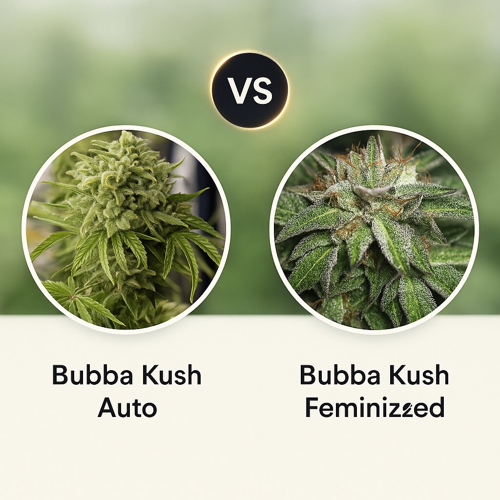 Bubba Kush Auto (Humboldt Seed Organization) vs Bubba Kush (Humboldt Seed Organization) cannabis seeds comparison