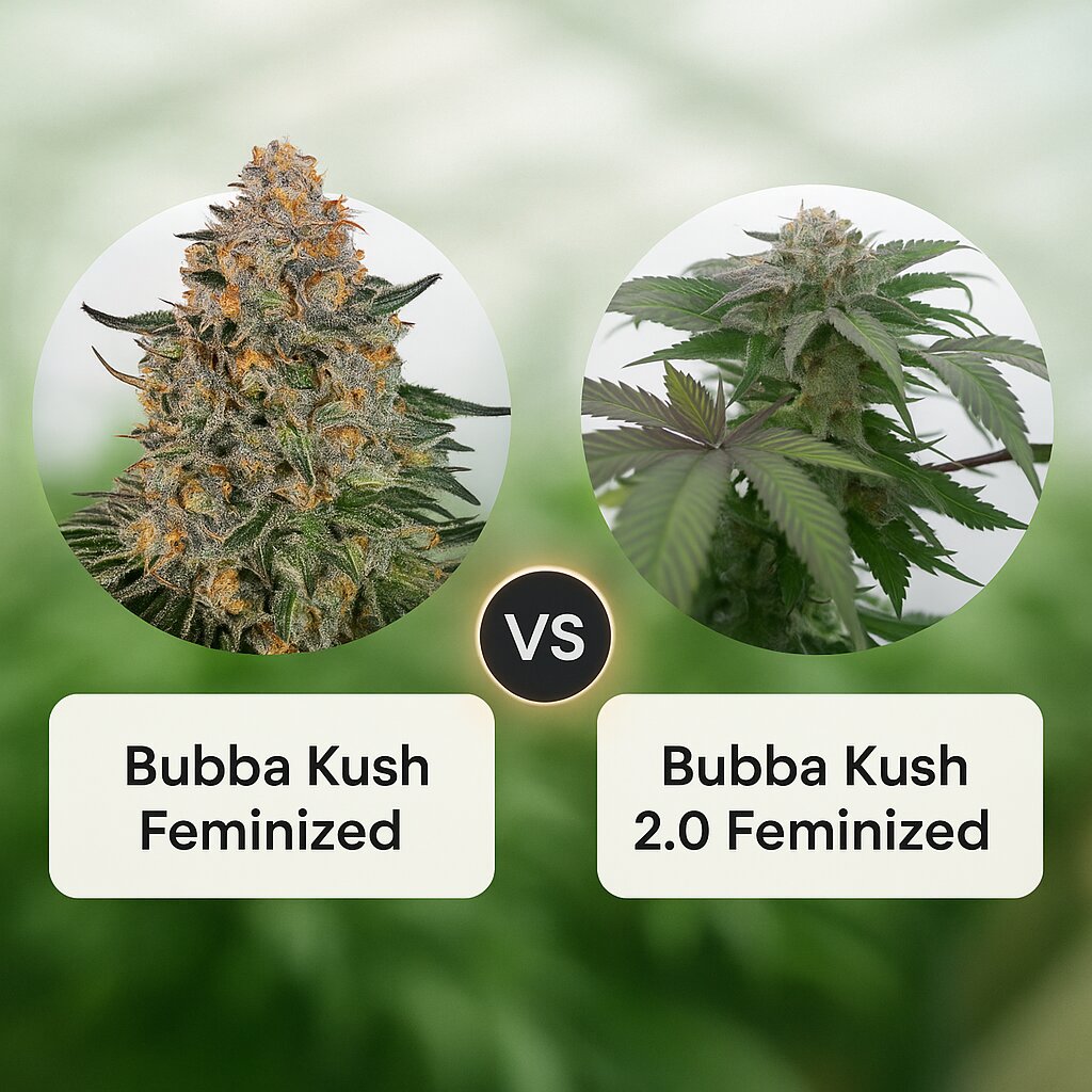 Bubba Kush (Barneys Farm) vs Bubba Kush 2.0 (Humboldt Seed Organization) cannabis seeds comparison