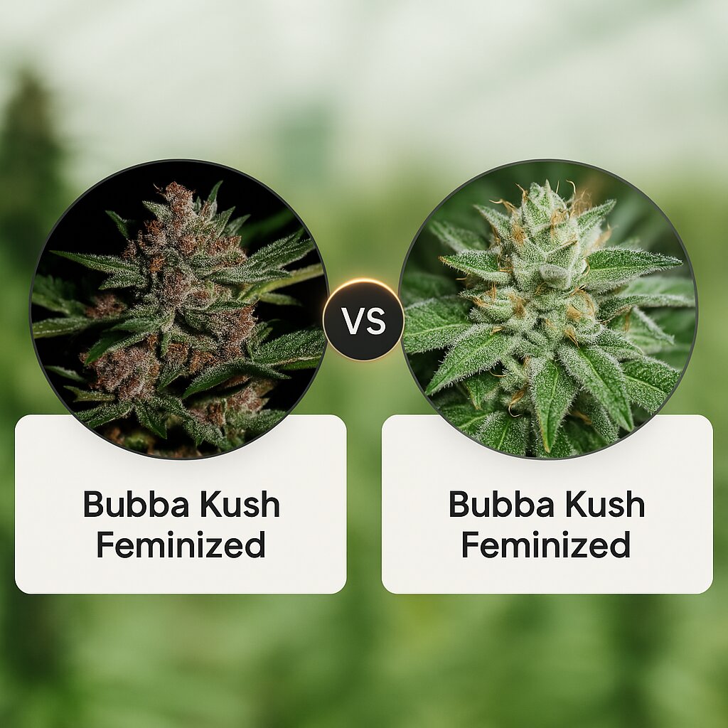 Bubba Kush (Greenhouse Seed Co) vs Bubba Kush (Humboldt Seed Organization) cannabis seeds comparison