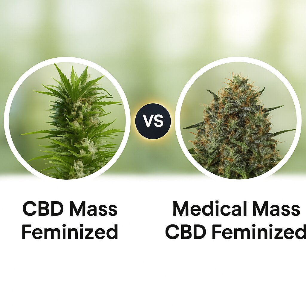 CBD Mass (Advanced Genetics Seeds) vs Medical Mass CBD (Royal Queen Seeds) cannabis seeds comparison