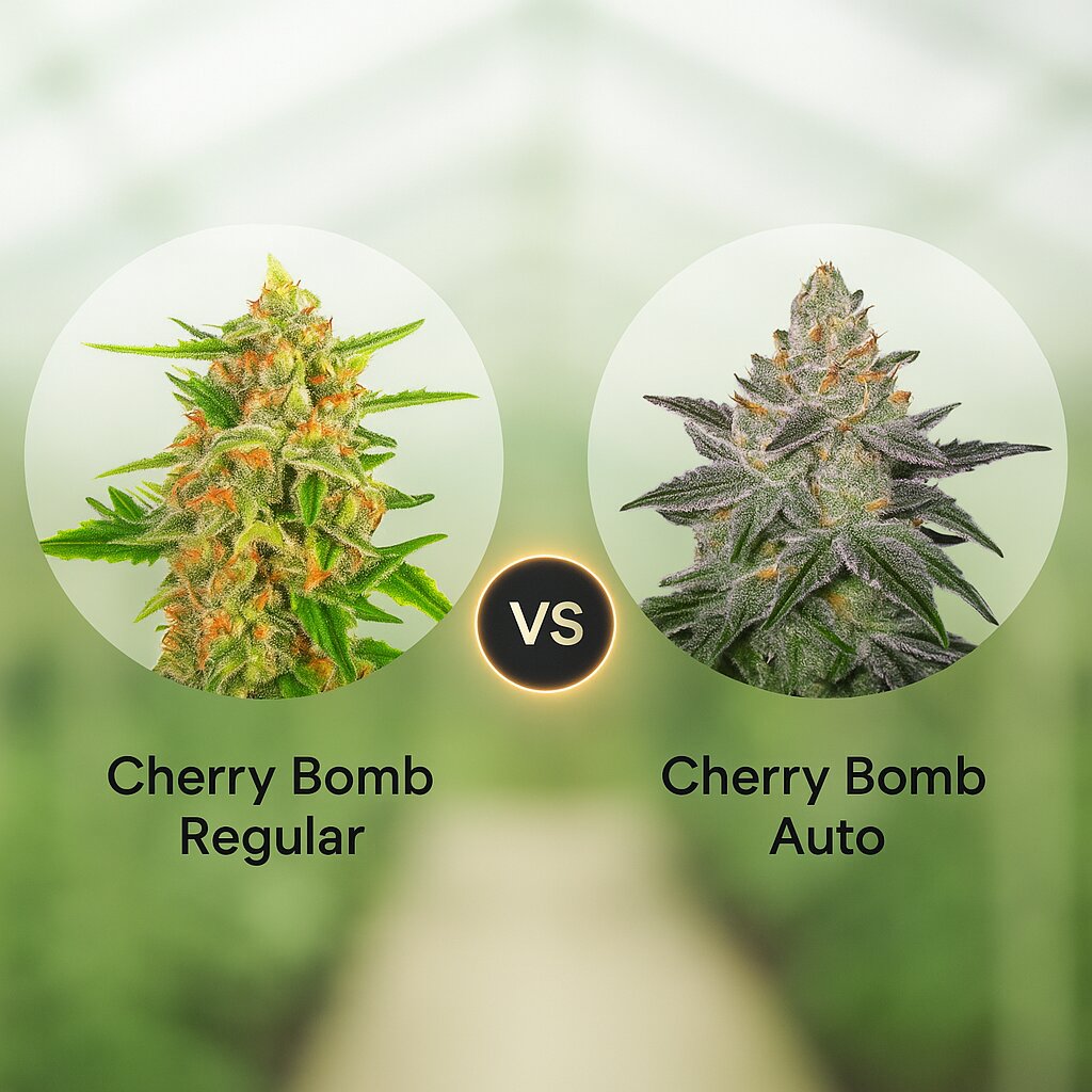Cherry Bomb (Bomb Seeds) vs Cherry Bomb Auto (Bomb Seeds) cannabis seeds comparison