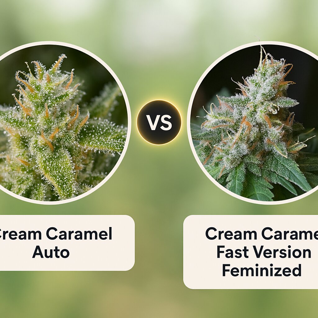 Cream Caramel Auto (Sweet Seeds) vs Cream Caramel Fast Version (Sweet Seeds) cannabis seeds comparison