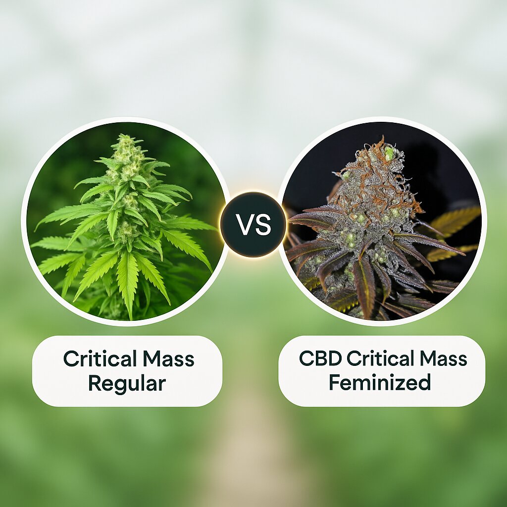 Critical Mass (Mr Nice Seedbank) vs CBD Critical Mass (Seedsman) cannabis seeds comparison