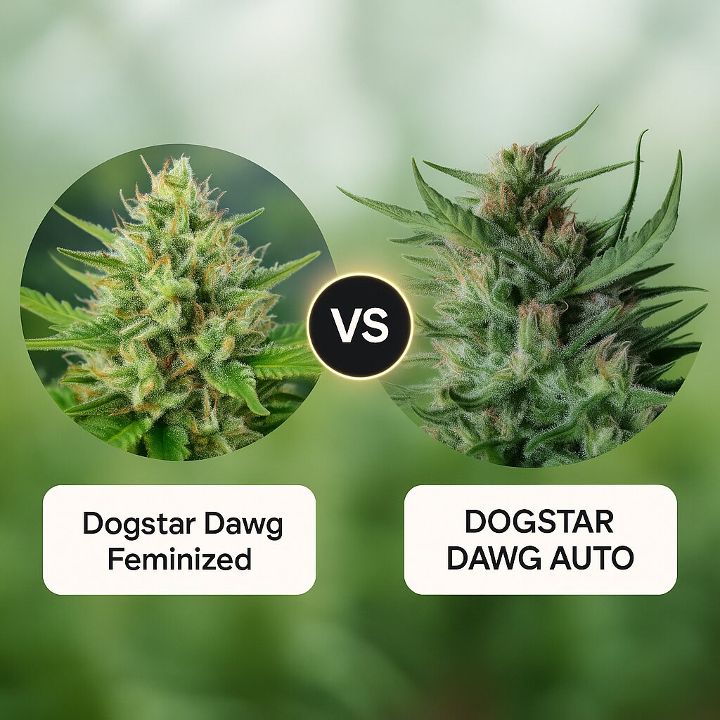 Dogstar Dawg (Bighead Seeds) vs DOGSTAR DAWG AUTO (Bighead Seeds) cannabis seeds comparison