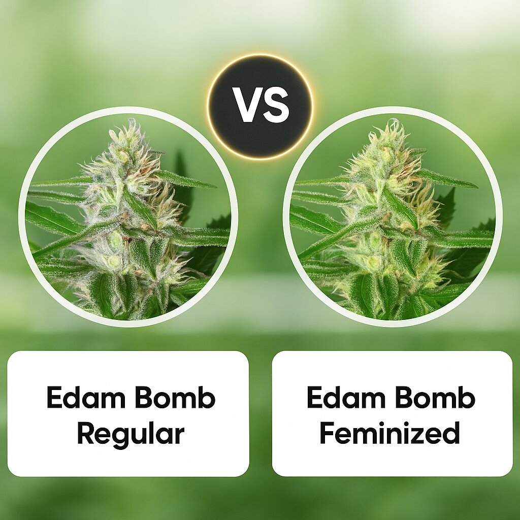 Edam Bomb (Bomb Seeds) vs Edam Bomb (Bomb Seeds) cannabis seeds comparison