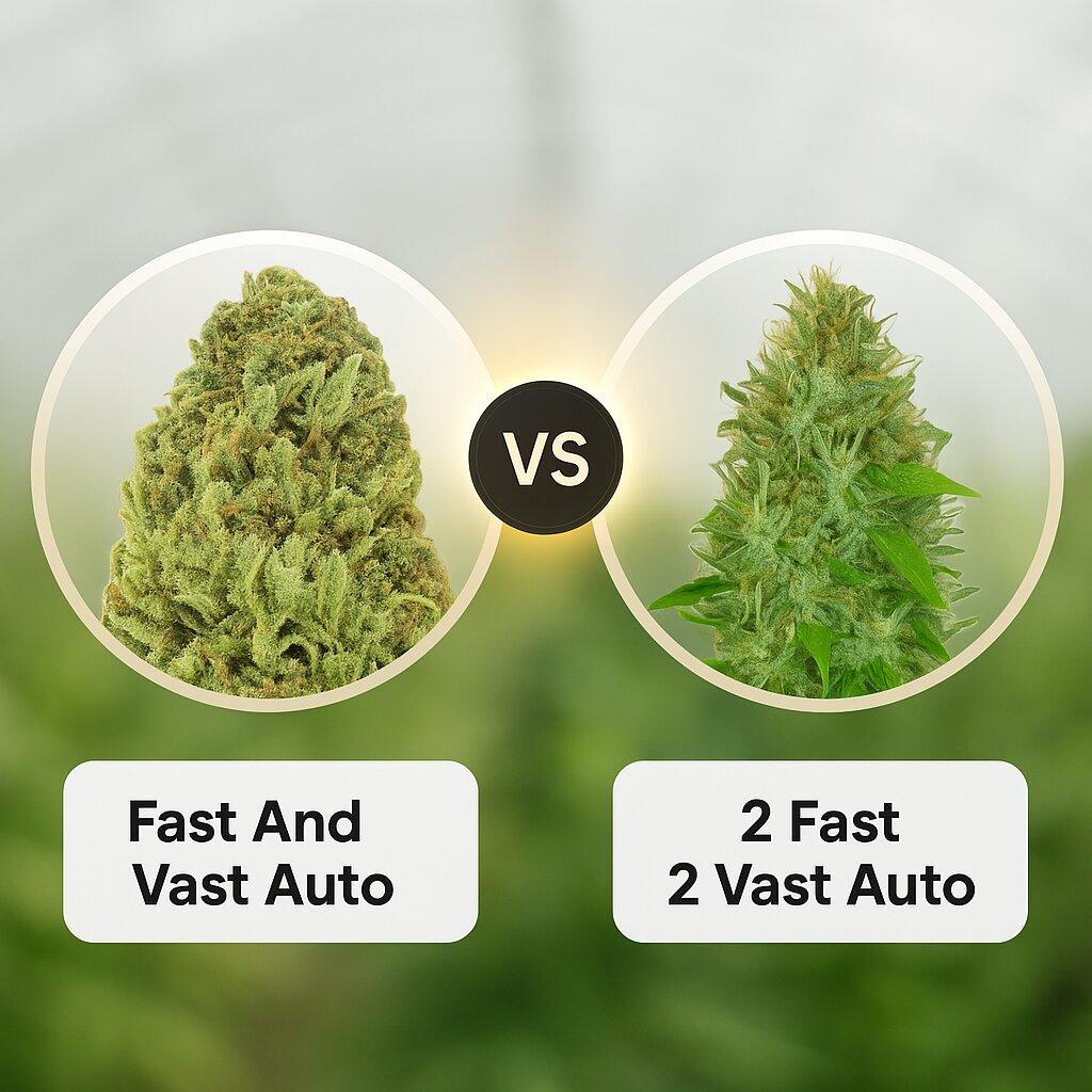 Fast And Vast Auto (Heavyweight Seeds) vs 2 Fast 2 Vast Auto (Heavyweight Seeds) cannabis seeds comparison