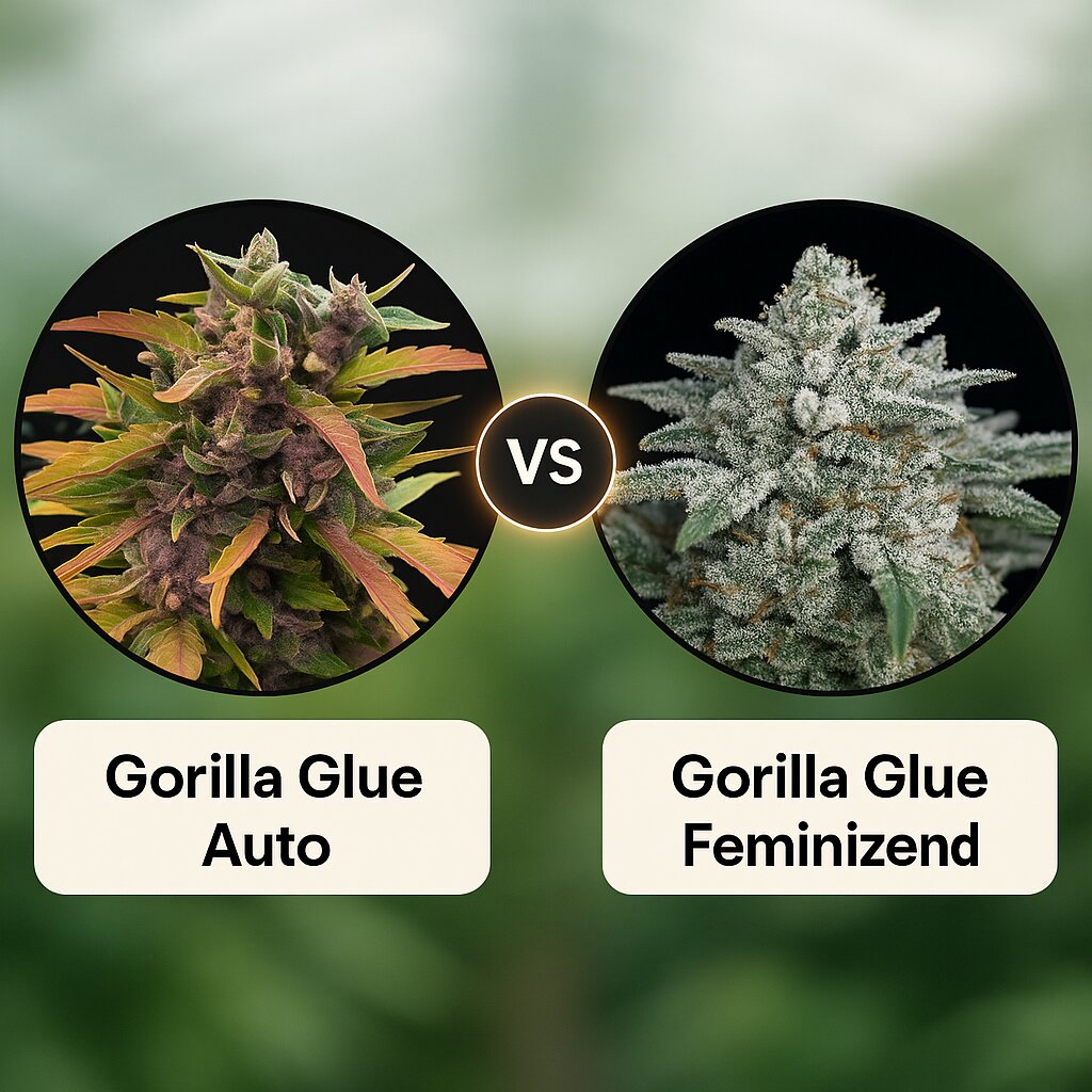 Gorilla Glue Auto (Barneys Farm) vs Gorilla Glue (Tyrol Seeds) cannabis seeds comparison