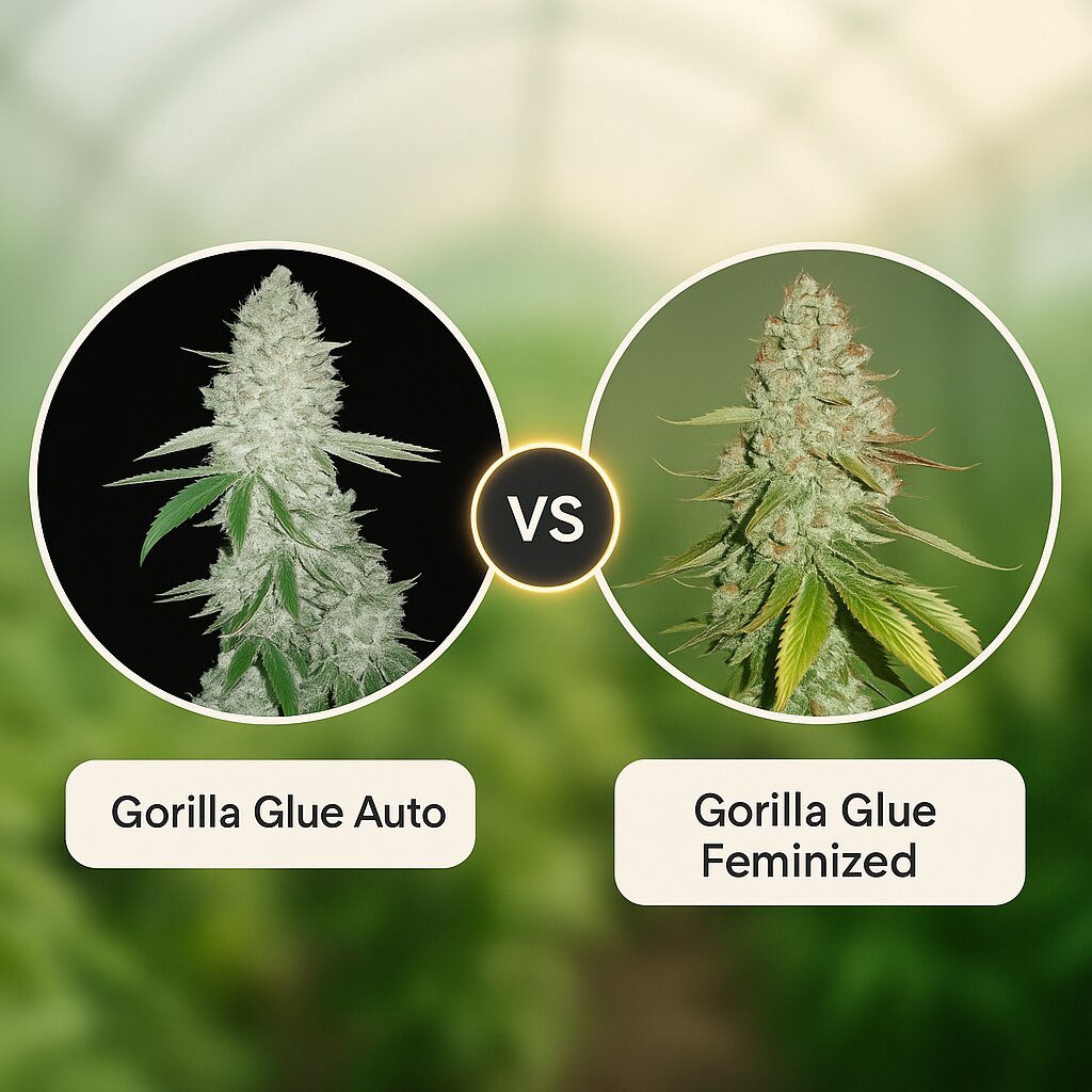 Gorilla Glue Auto (FastBuds) vs Gorilla Glue (Seed Stockers) cannabis seeds comparison