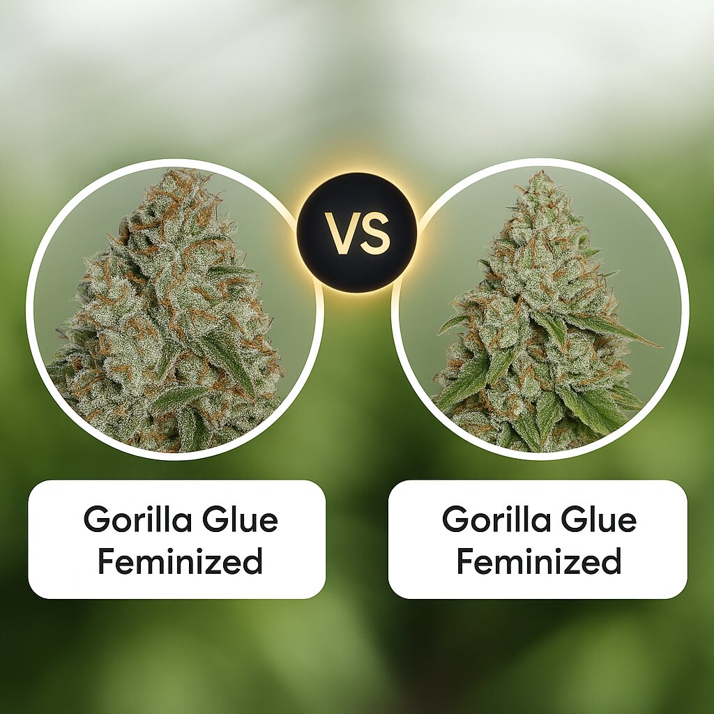 Gorilla Glue (Tyrol Seeds) vs Gorilla Glue (Seed Stockers) cannabis seeds comparison