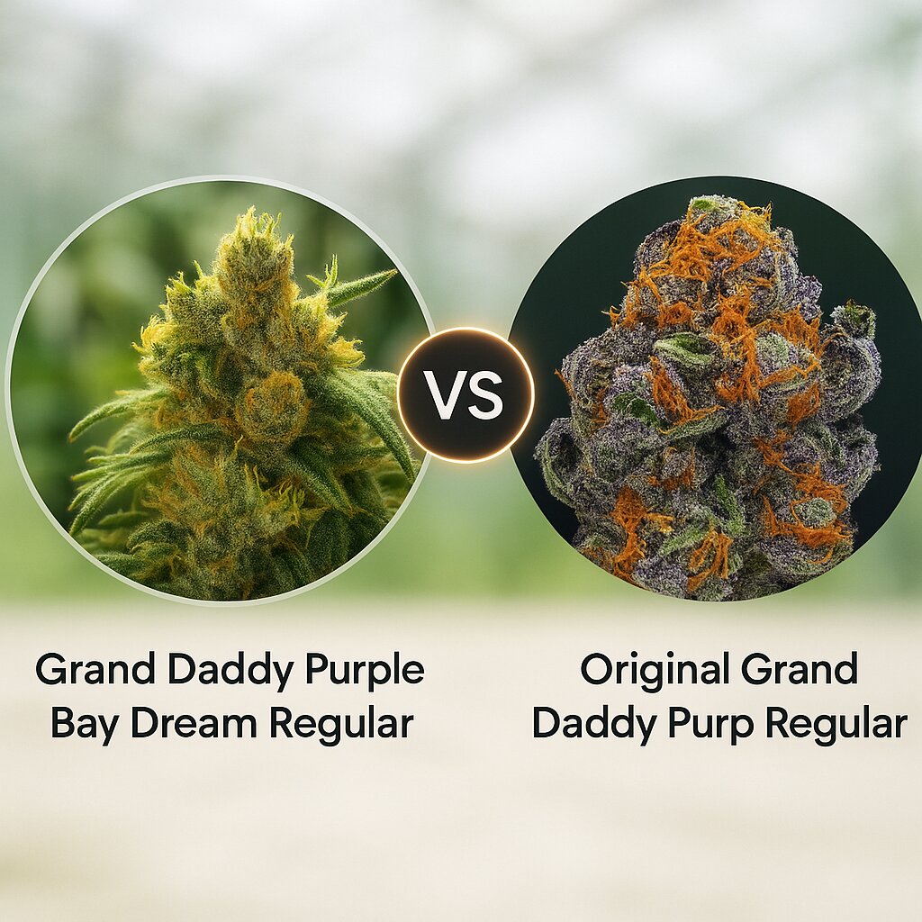 Grand Daddy Purple Bay Dream (Grand Daddy Purp) vs Original Grand Daddy Purp (Grand Daddy Purp) cannabis seeds comparison