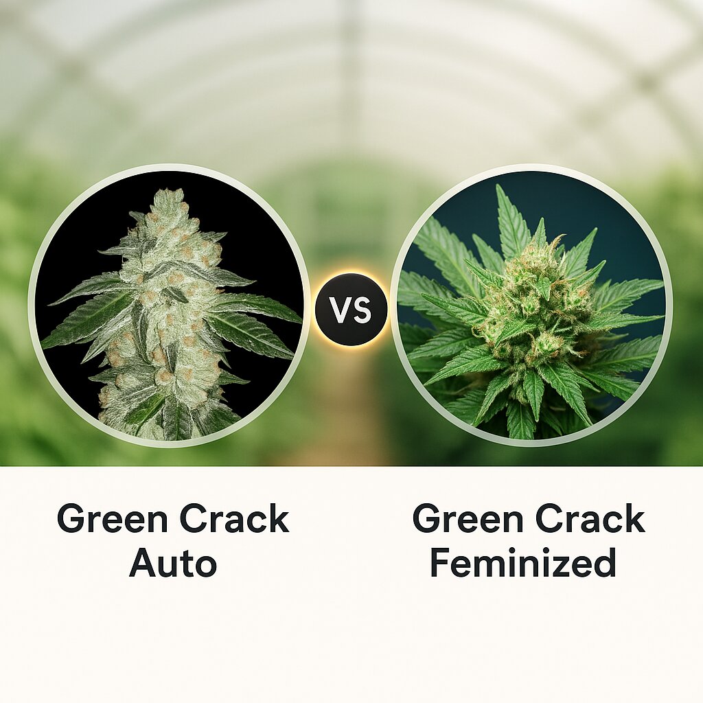 Green Crack Auto (FastBuds) vs Green Crack Feminized  (Cali Weed) cannabis seeds comparison