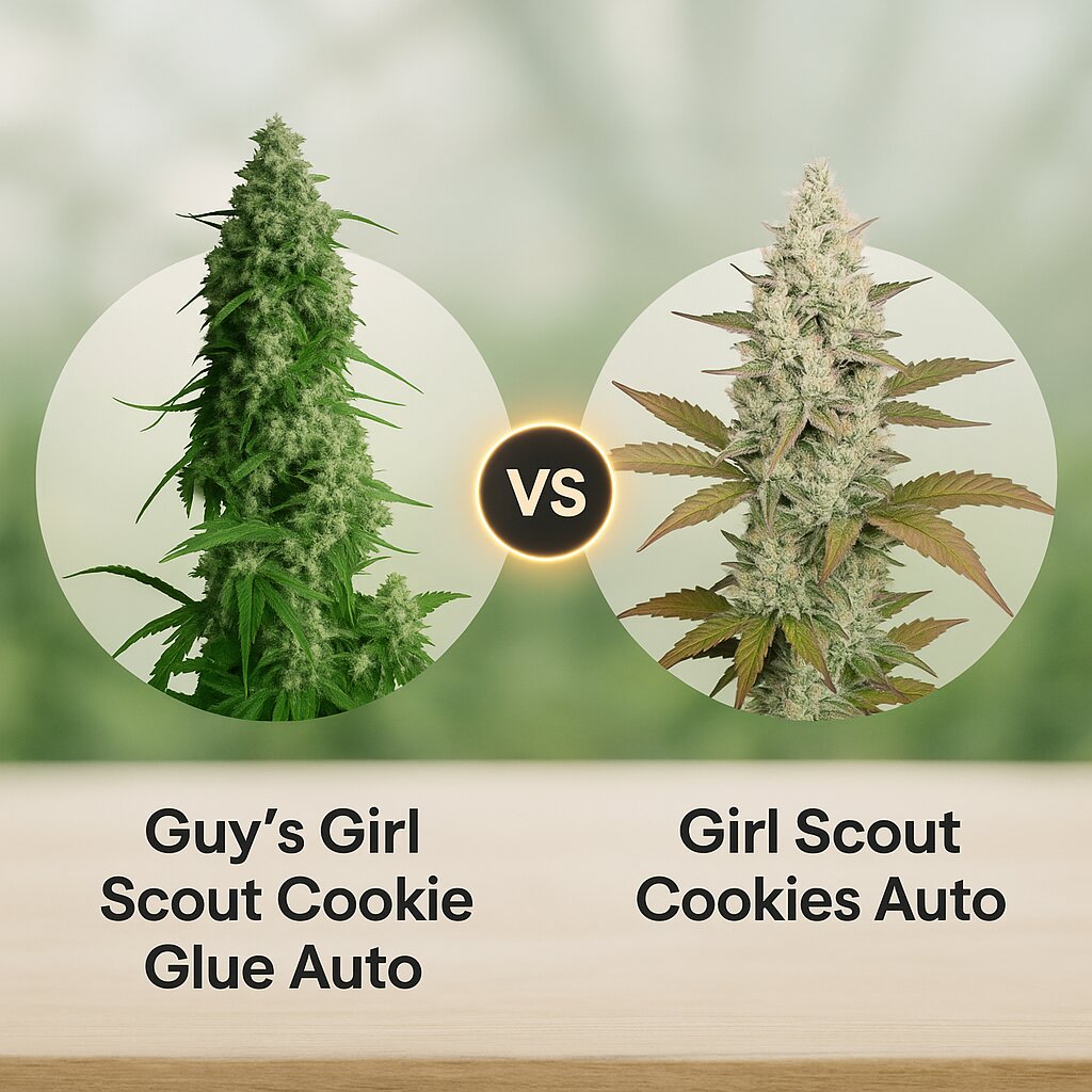 Guy's Girl Scout Cookie Glue Auto (Dr Krippling) vs Girl Scout Cookies Auto (FastBuds) cannabis seeds comparison