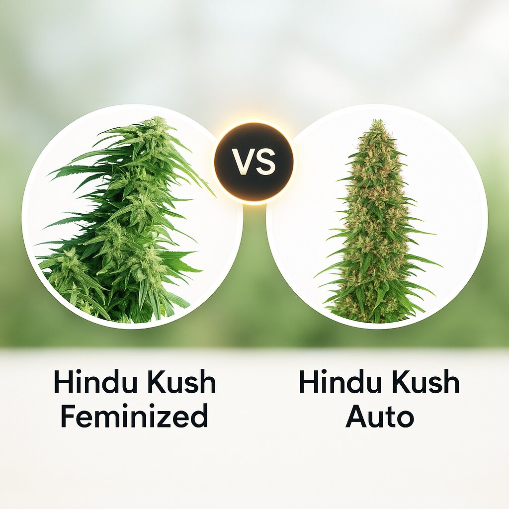Hindu Kush (Sensi Seeds) vs Hindu Kush Auto (Sensi Seeds) cannabis seeds comparison