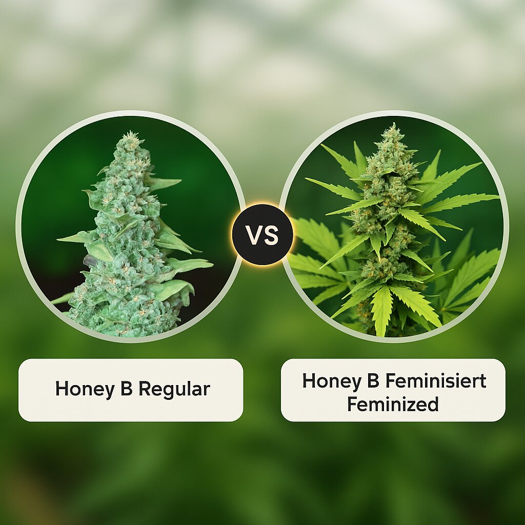 Honey B (Barneys Farm) vs Honey B Feminisiert (Barneys Farm) cannabis seeds comparison