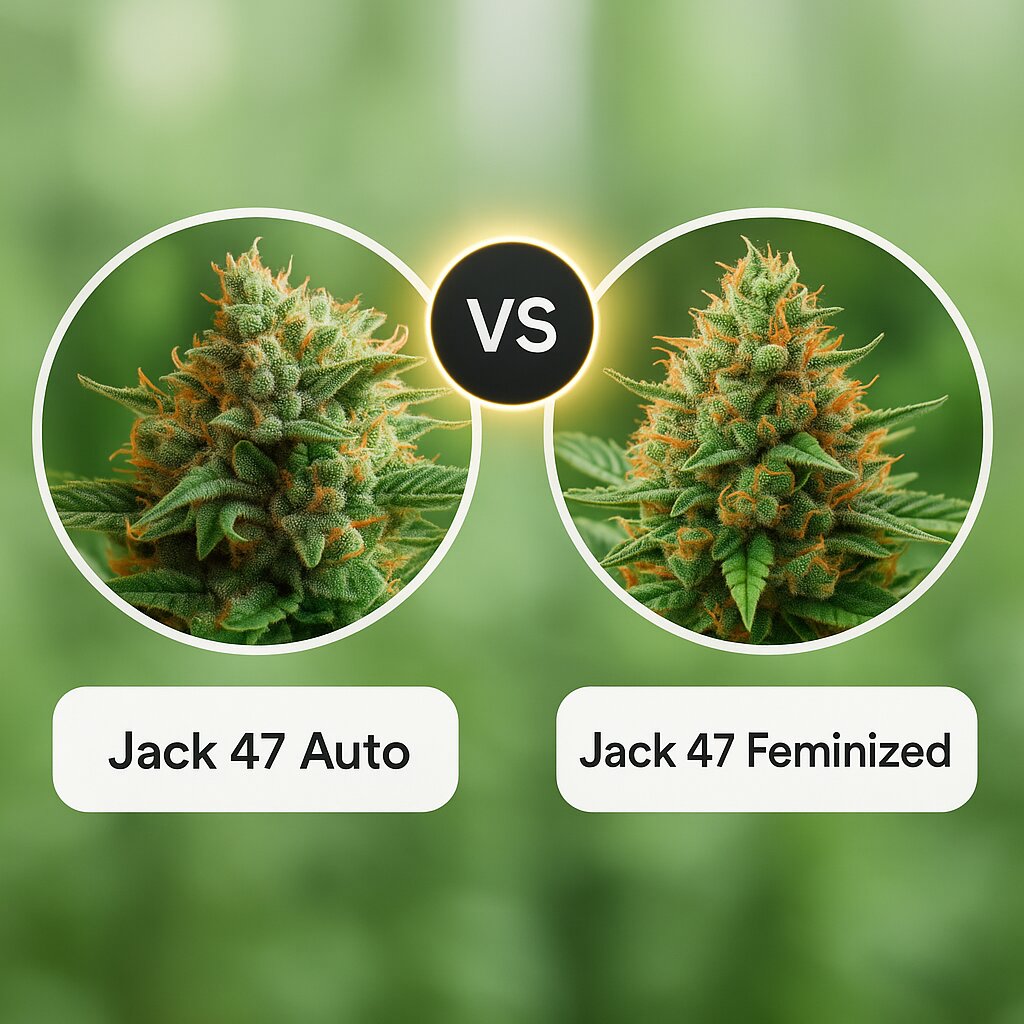 Jack 47 Auto (Sweet Seeds) vs Jack 47 (Sweet Seeds) cannabis seeds comparison
