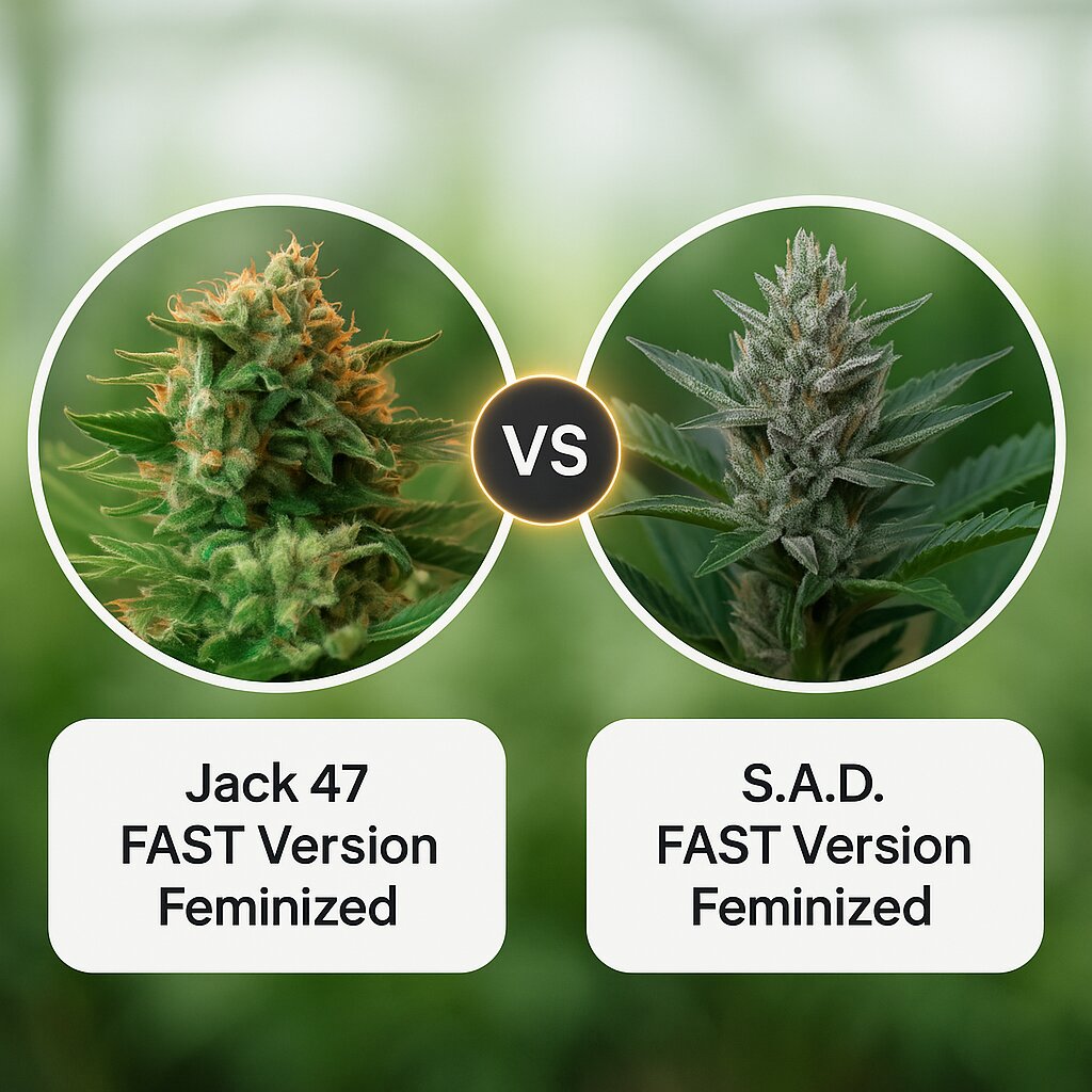 Jack 47 FAST Version (Sweet Seeds) vs S.A.D. FAST Version (Sweet Seeds) cannabis seeds comparison
