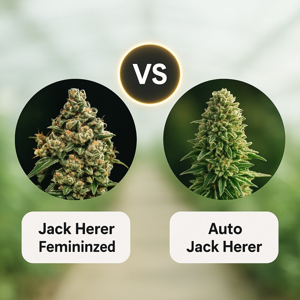 Jack Herer (Greenhouse Seed Co) vs Auto Jack Herer (Advanced Seeds) cannabis seeds comparison