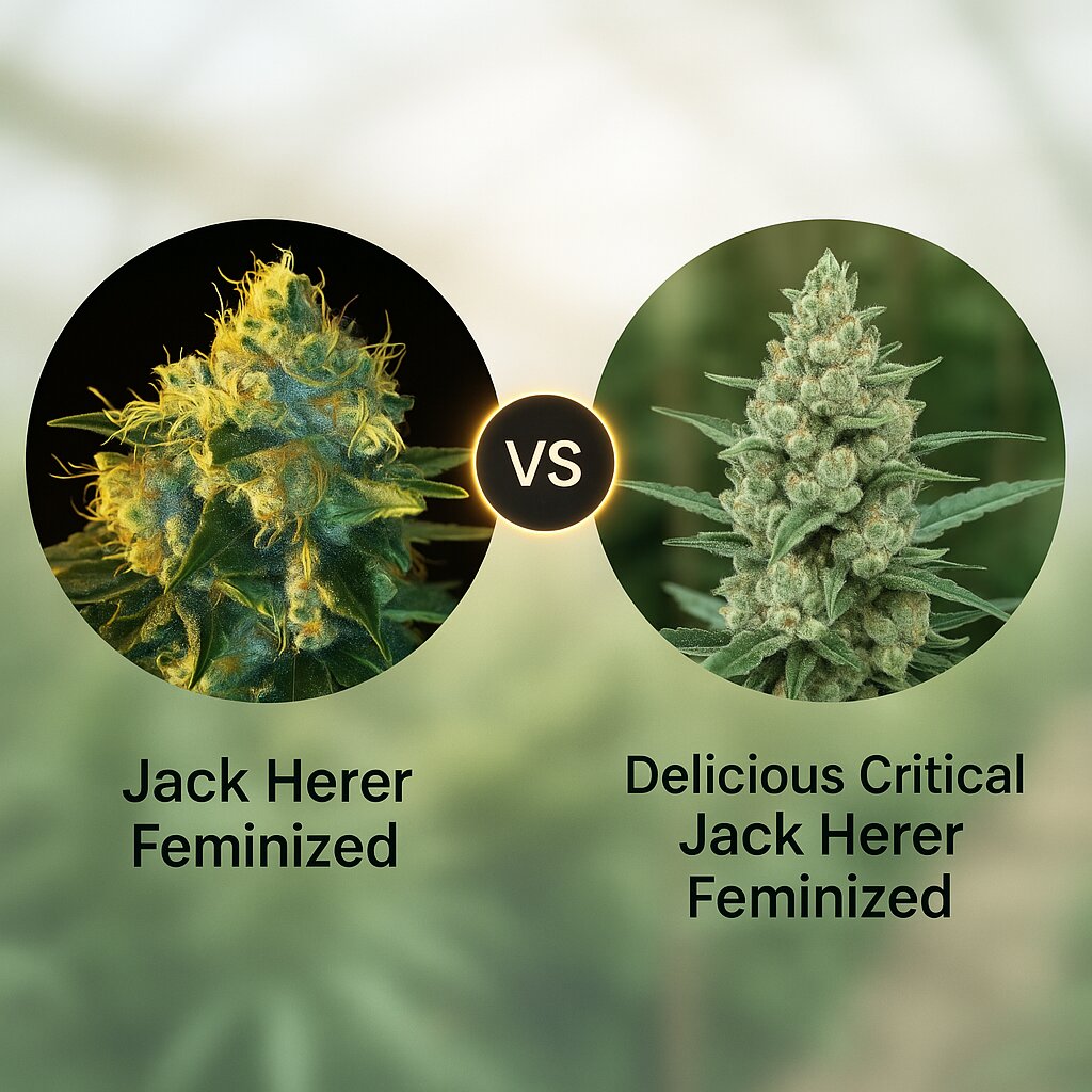 Jack Herer (Vision Seeds) vs Delicious Critical Jack Herer (Delicious Seeds) cannabis seeds comparison