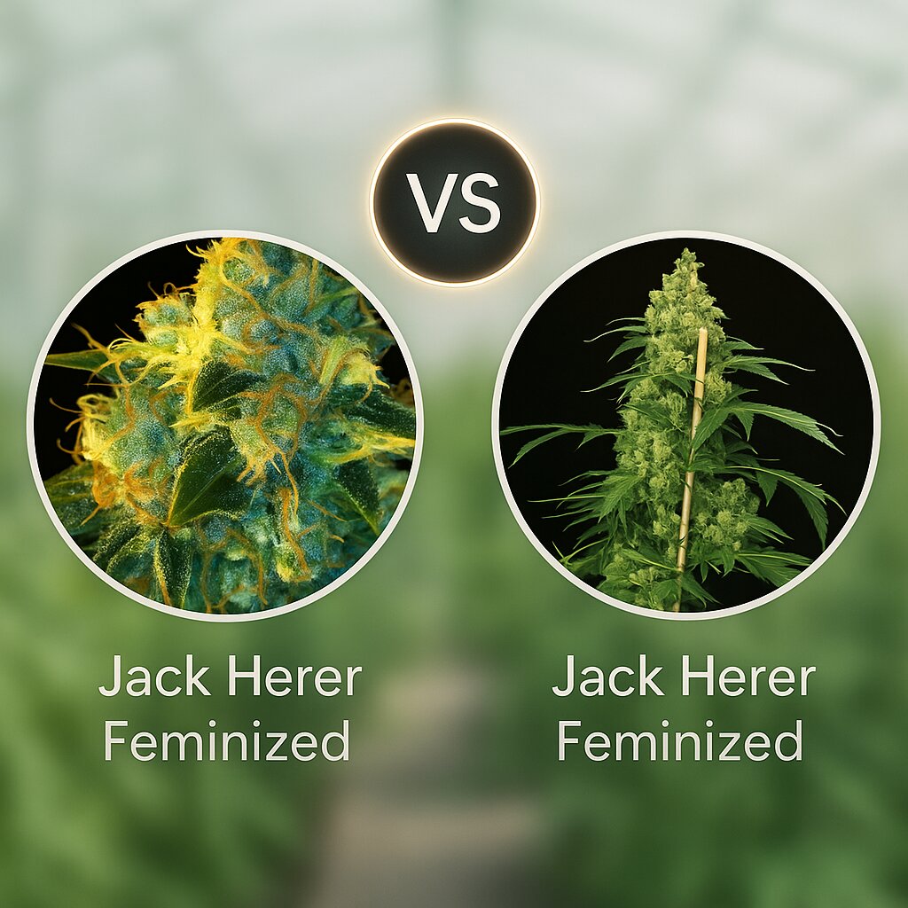 Jack Herer (Vision Seeds) vs Jack Herer (Bulldog Seeds) cannabis seeds comparison