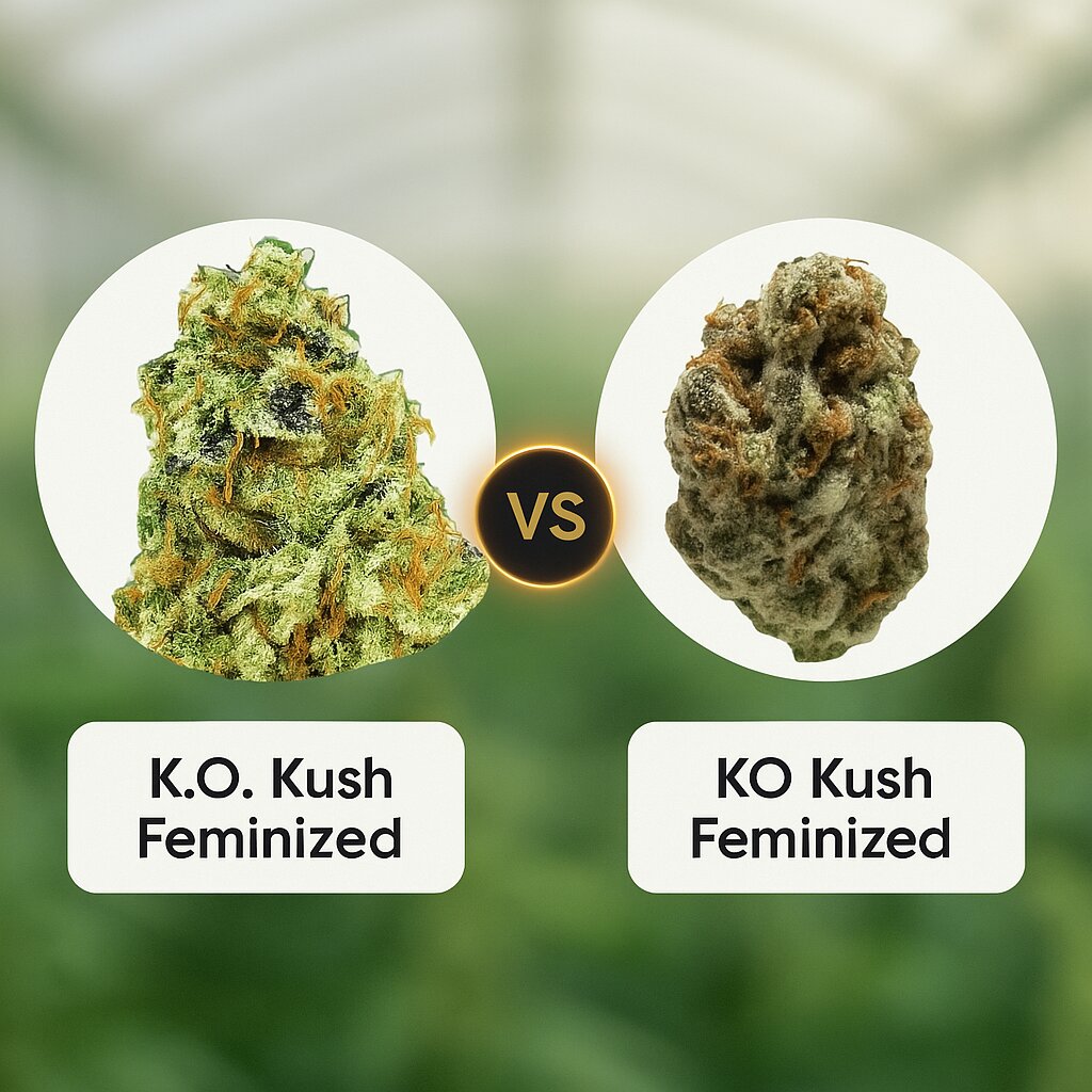 K.O. Kush (Heavyweight Seeds) vs KO Kush (Growers Choice) cannabis seeds comparison