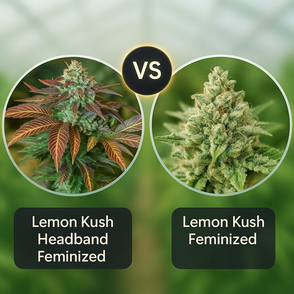 Lemon Kush Headband (Humboldt Seed Organization) vs Lemon Kush (Female Seeds) cannabis seeds comparison