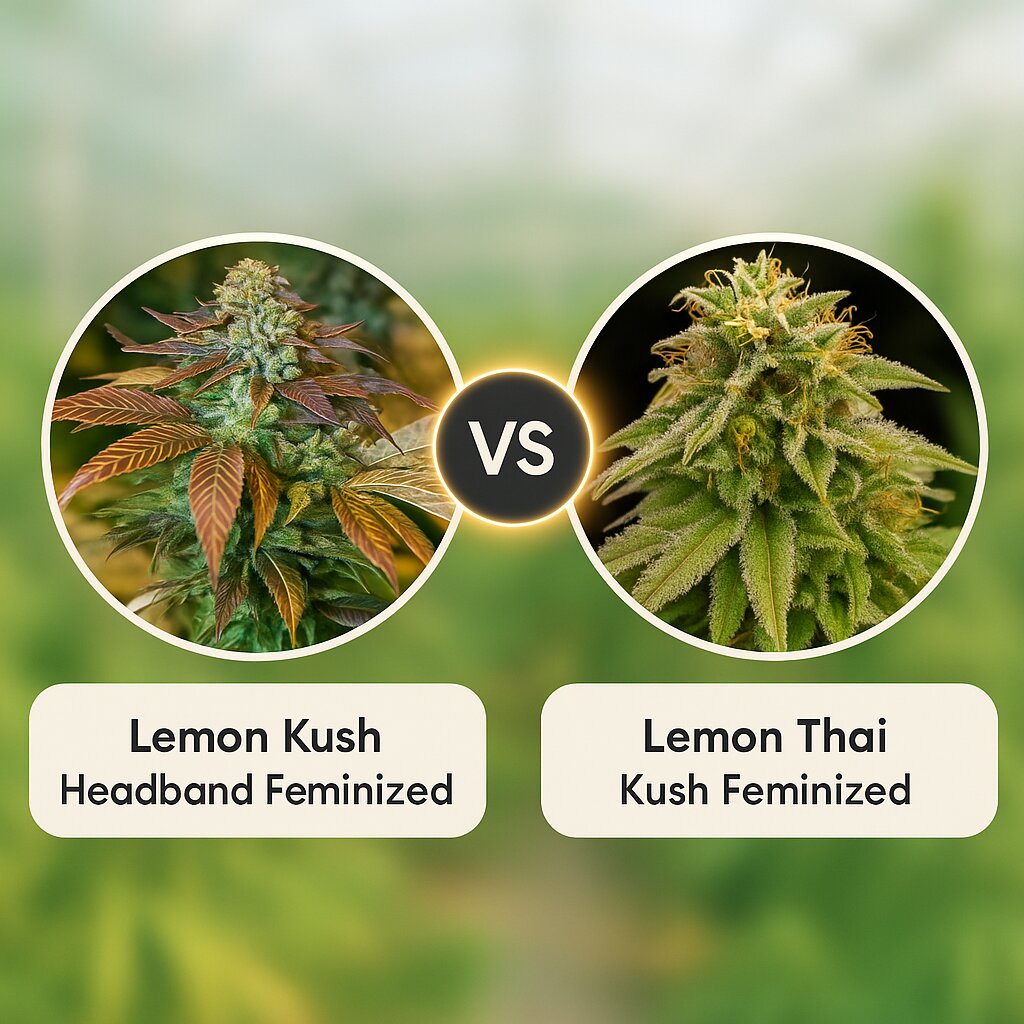 Lemon Kush Headband (Humboldt Seed Organization) vs Lemon Thai Kush (Humboldt Seed Organization) cannabis seeds comparison