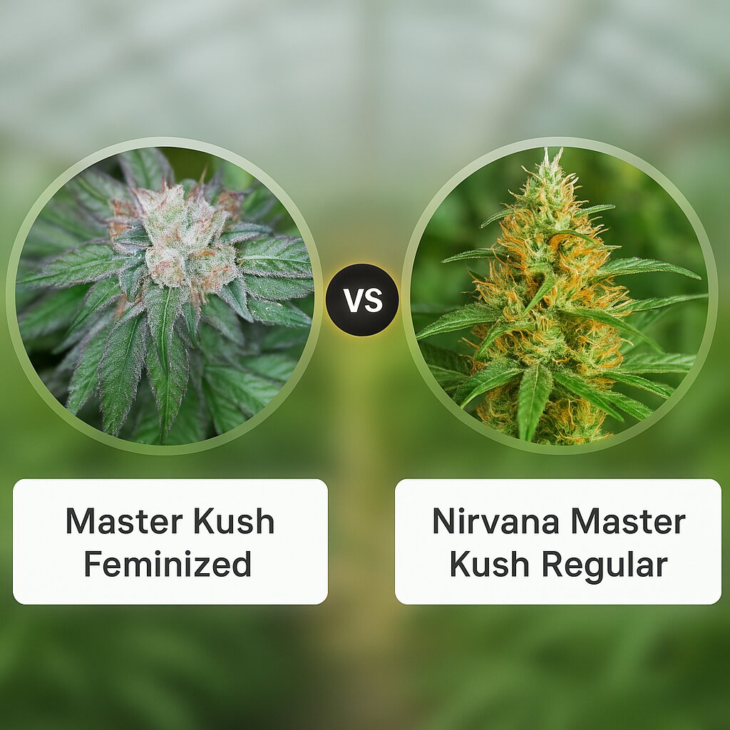 Master Kush (Humboldt Seed Organization) vs Nirvana Master Kush (Nirvana Seeds) cannabis seeds comparison