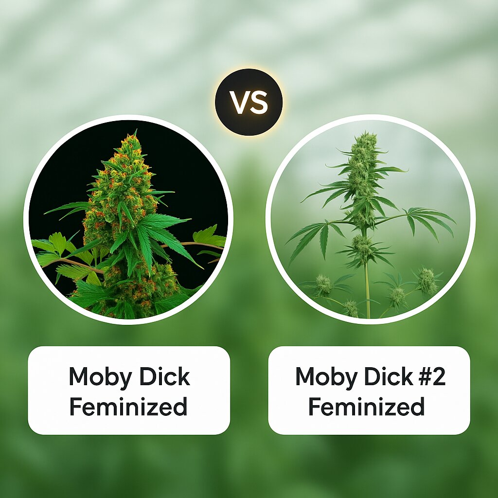 Moby Dick (DinaFem Seeds) vs Moby Dick #2 (DinaFem Seeds) cannabis seeds comparison