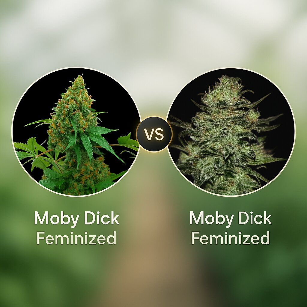 Moby Dick (DinaFem Seeds) vs Moby Dick (Greenhouse Seed Co) cannabis seeds comparison