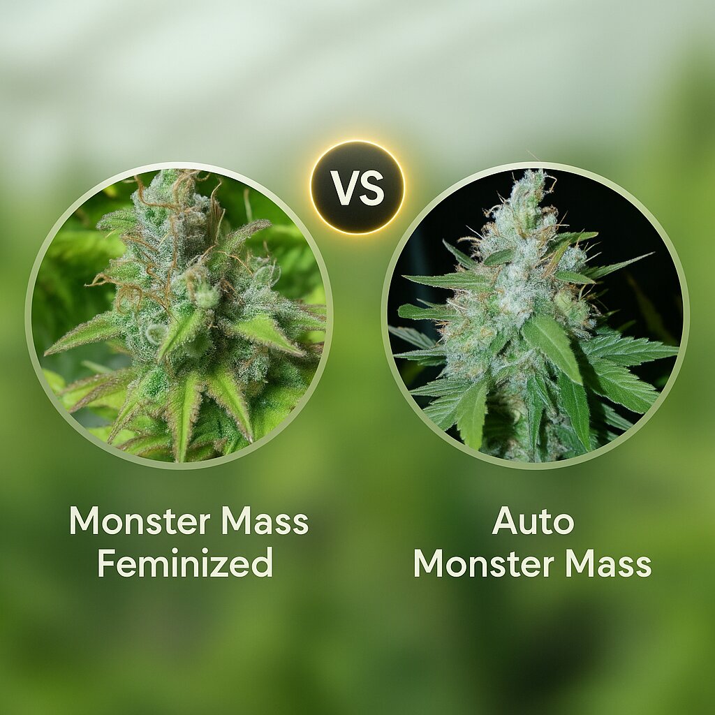 Monster Mass (Critical Mass Collective) vs Auto Monster Mass (Critical Mass Collective) cannabis seeds comparison
